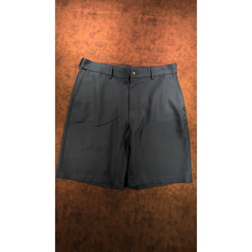 Grand Slam Mens Navy Blue Expandable Waist Performance Golf Shorts Size 36 Chino